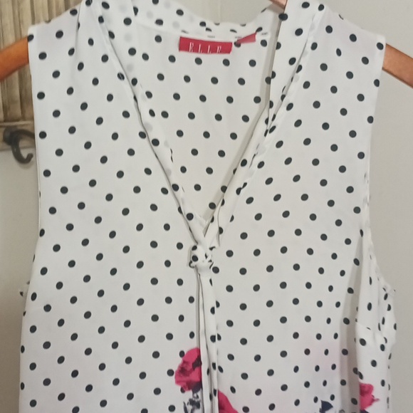 Elle floral print tank top style blouse FLAWED - Picture 5 of 7